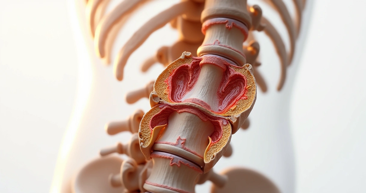 Imagem ilustrando disco intervertebral degenerado 