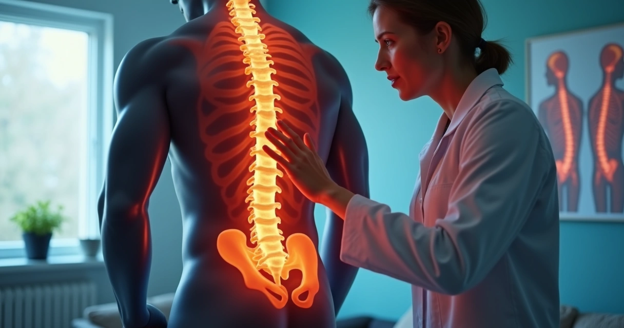 Avaliação médica da coluna vertebral em paciente adulto 