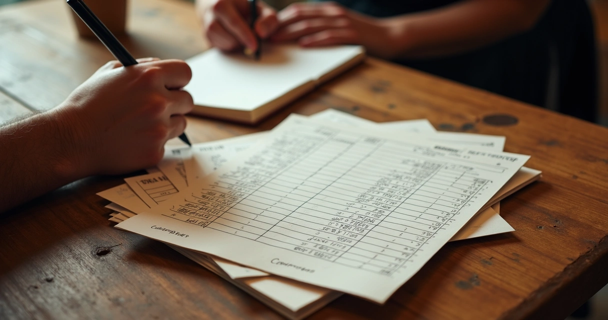 Comandas de restaurante empilhadas e valores de ticket médio 