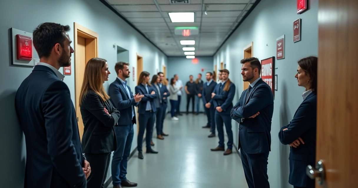 Treinamento de combate a incêndio em ambiente empresarial 