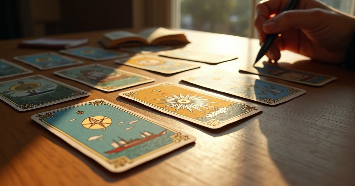 Combinação de cartas O Navio e O Sol em leitura de viagem