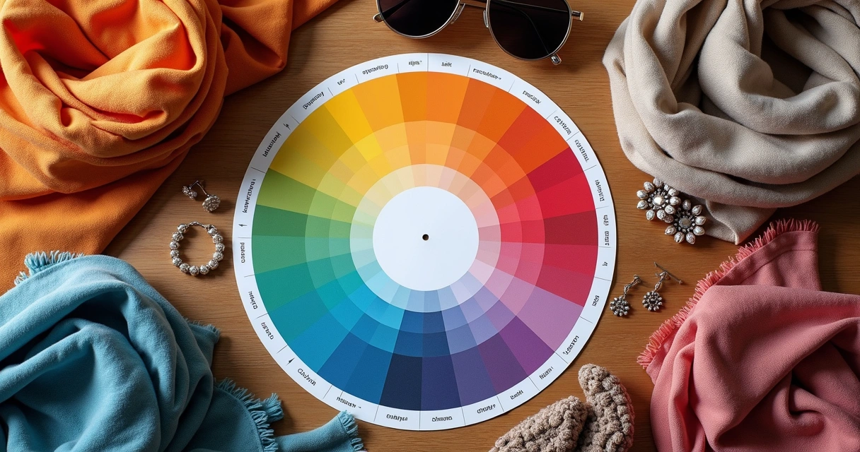 Conjunto de acessórios coloridos organizados de forma harmônica 