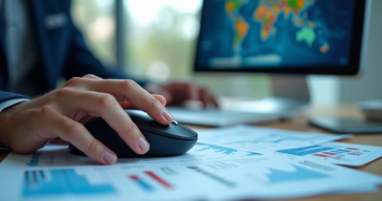 Pessoa emitindo diversas passagens aéreas em computador 