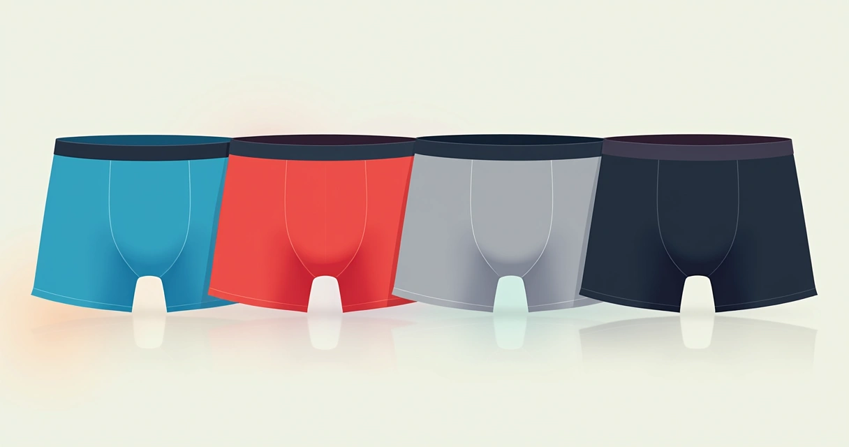 Várias cuecas boxer coloridas lado a lado