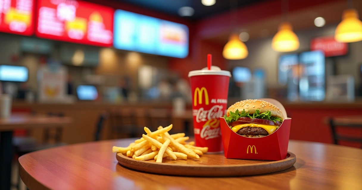Combo de hambúrguer, batata frita e refrigerante 