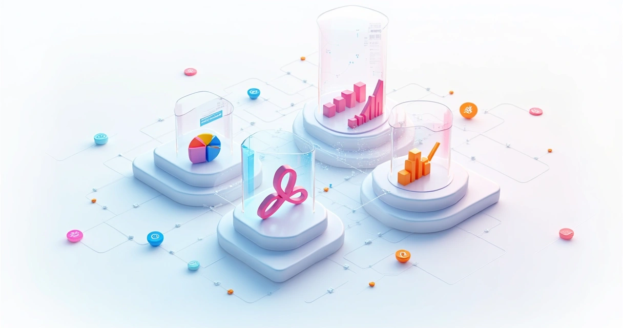 Três módulos de software conectados, simulando um combo digital de ferramentas SaaS. 