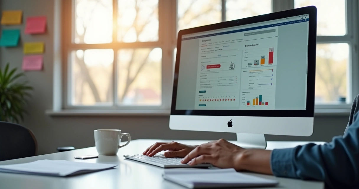 Tela de computador mostrando feedback de cliente 