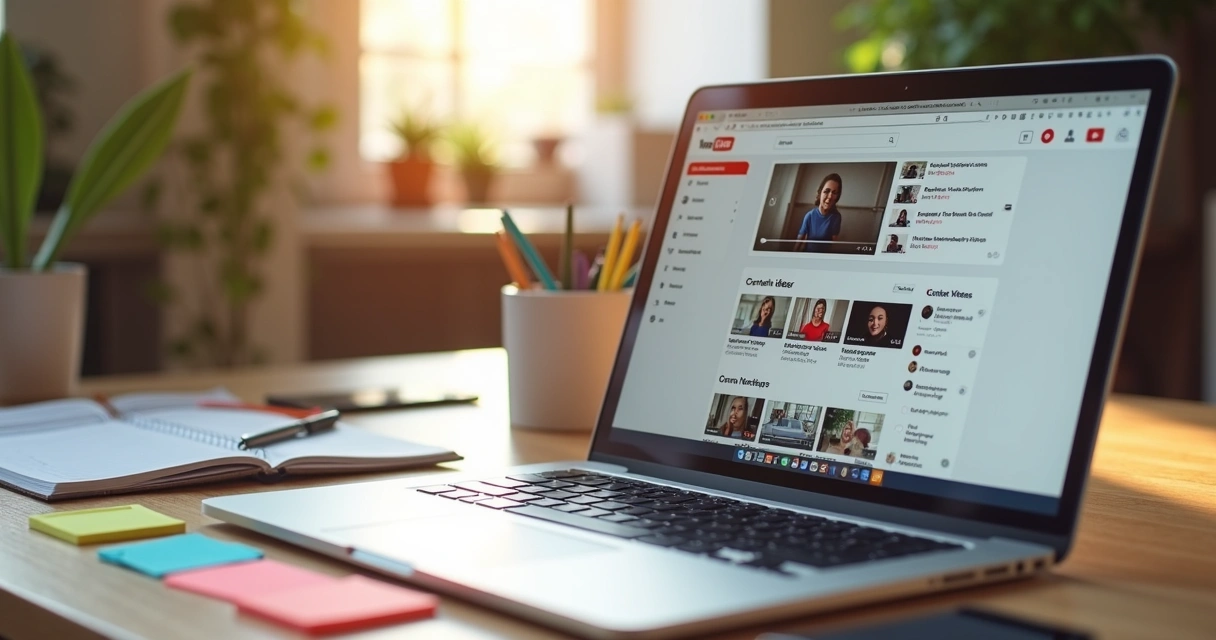 Tela com comentários e planejamento de conteúdo para YouTube 