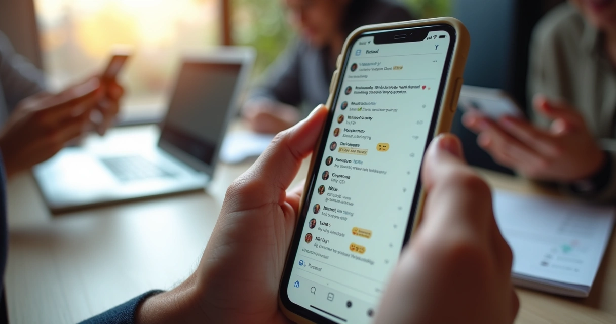 Tela de celular mostrando comentários genéricos em post do Instagram 