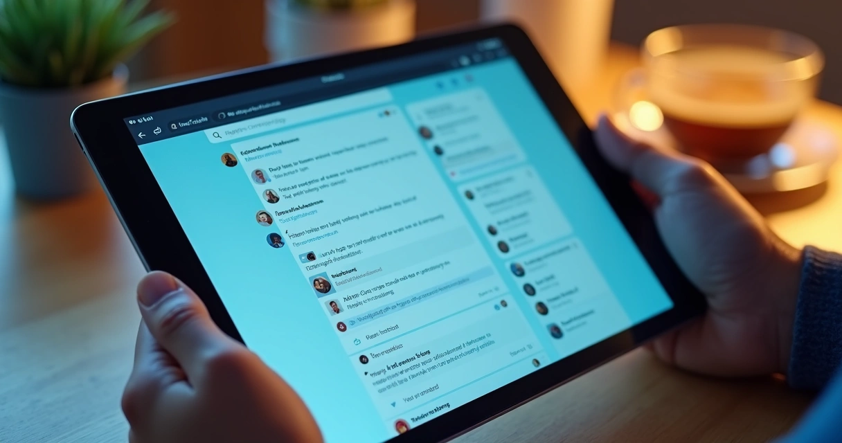 Pantalla con comentarios respetuosos y ambiente digital sereno