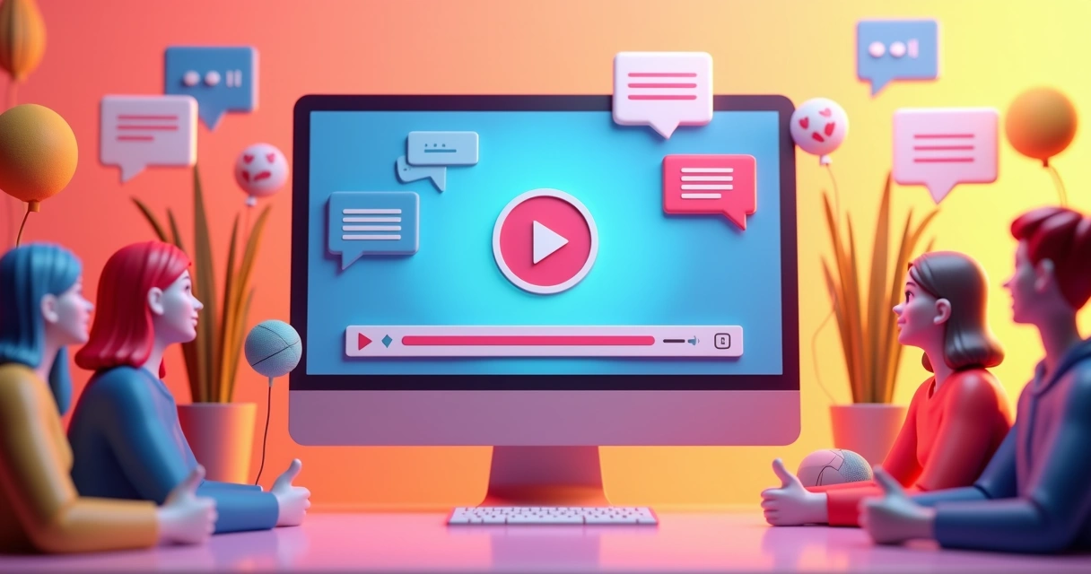 Tela de computador exibindo comentários destacados em vídeo de rede social