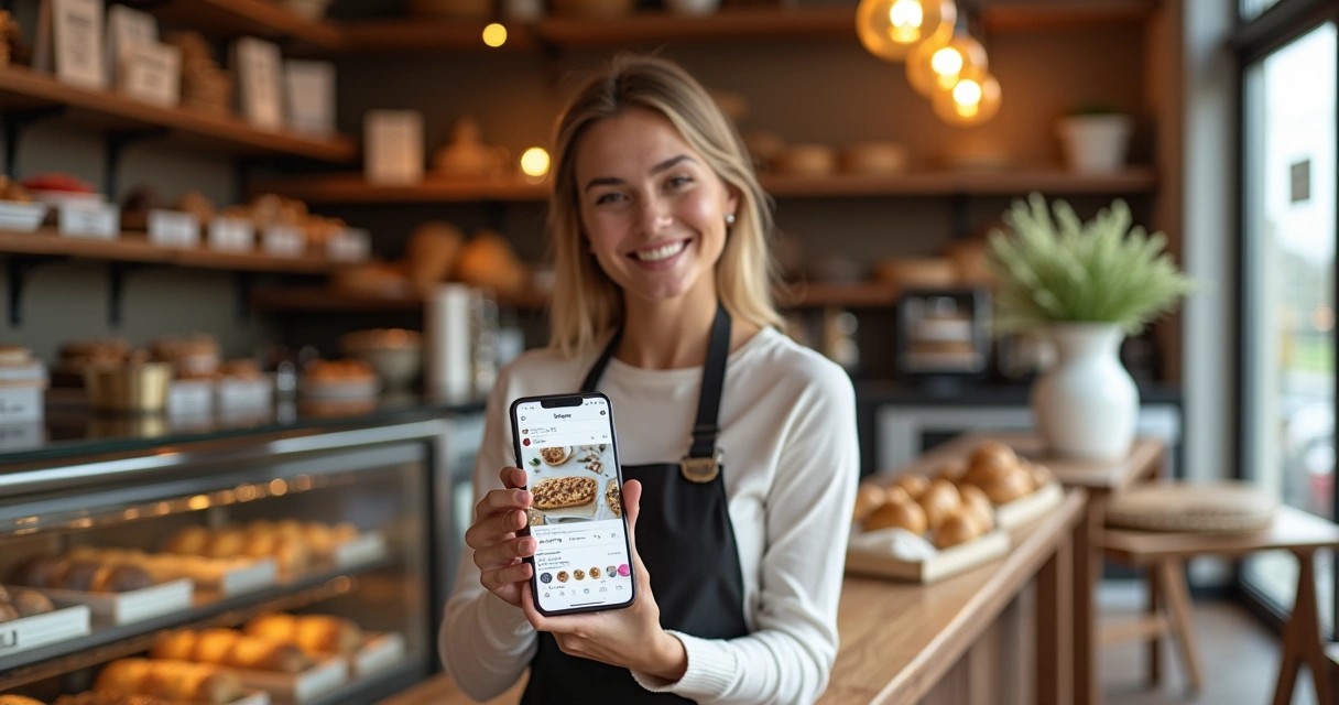 Pequeno negócio local utilizando Instagram Shopping