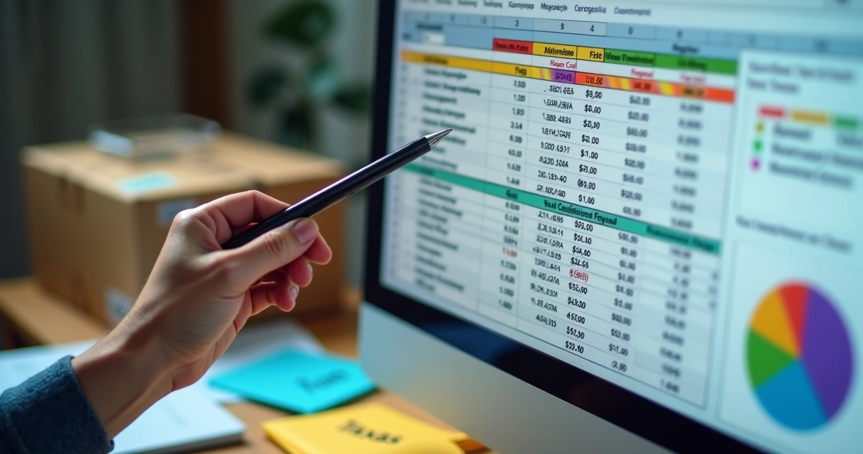 Planilha com comissões e taxas do marketplace em destaque