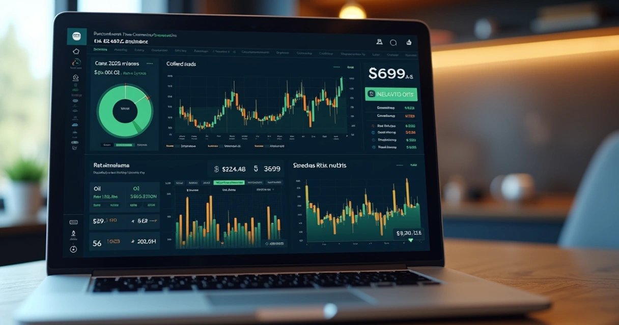 Dashboard showing commodity risk exposures and performance metrics