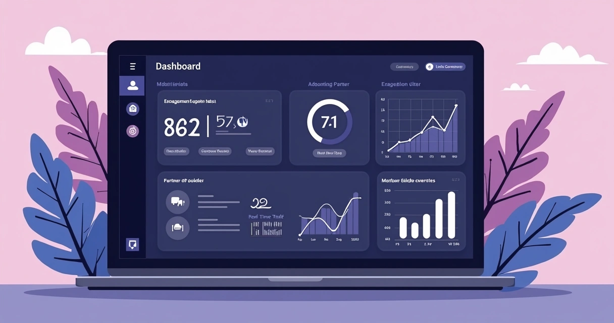 Partner communication analytics dashboard with open rate and engagement metrics 