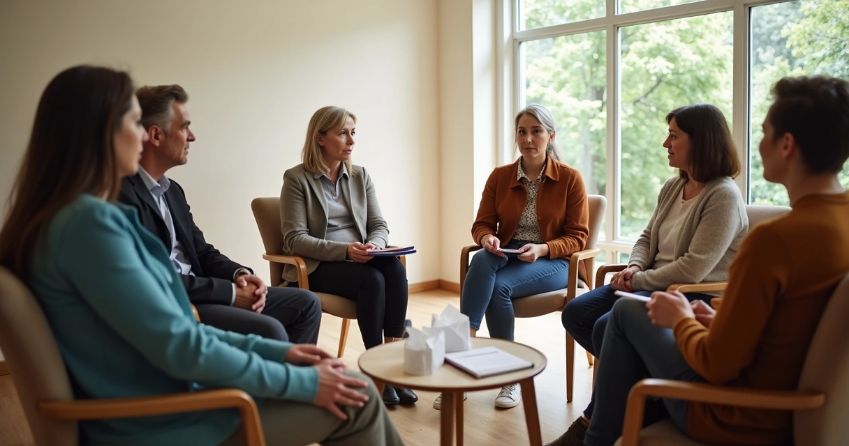 Small group in a circle during a repair conversation 