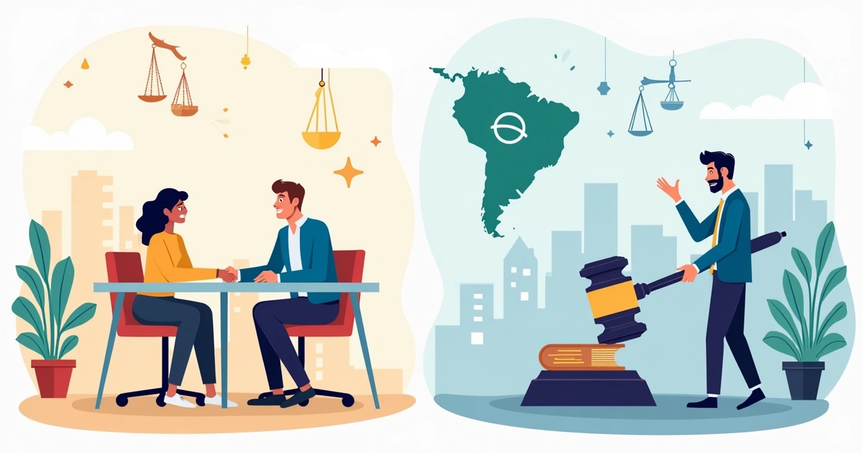 Discussing time-sharing contract termination in an office; legal options illustrated.
