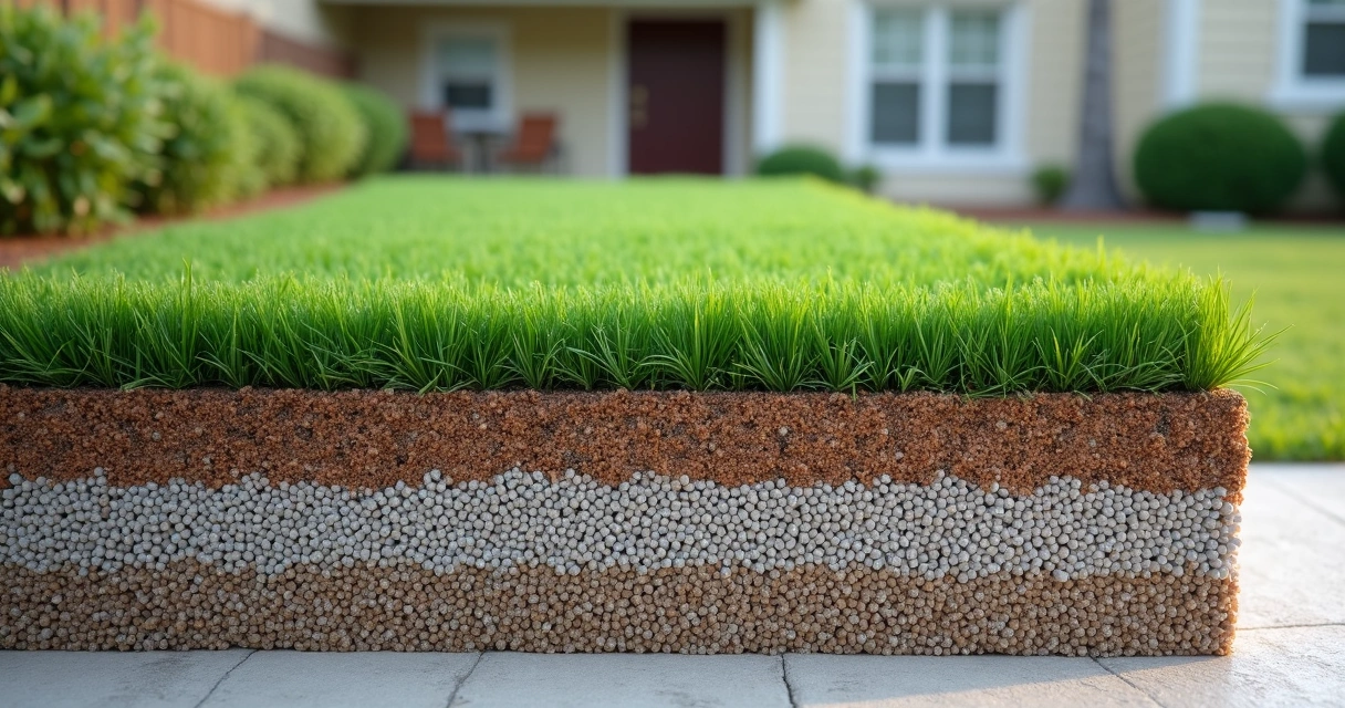 Compacted gravel base for artificial turf installation 