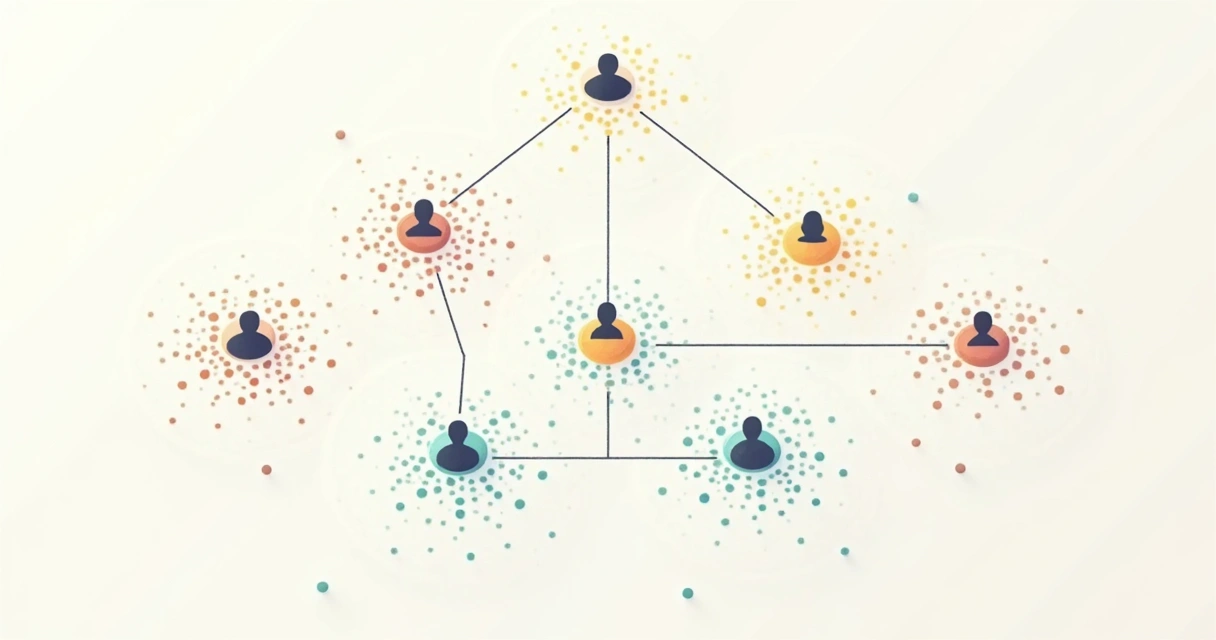 Organizational chart with highlighted groupings