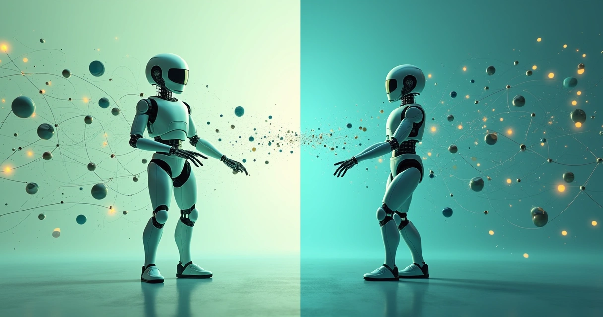Comparação visual entre agente de IA e modelo de IA tradicional 