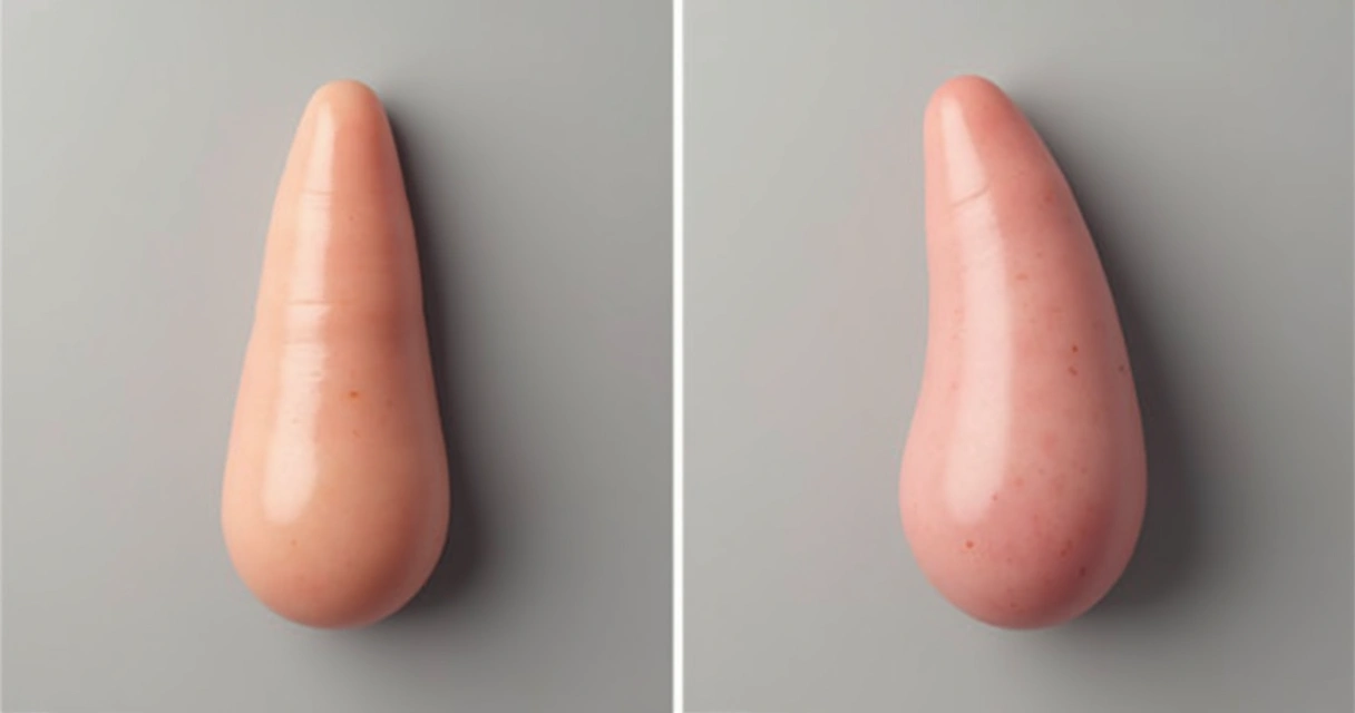 Comparação de antes e depois da harmonização peniana em duas imagens lado a lado 