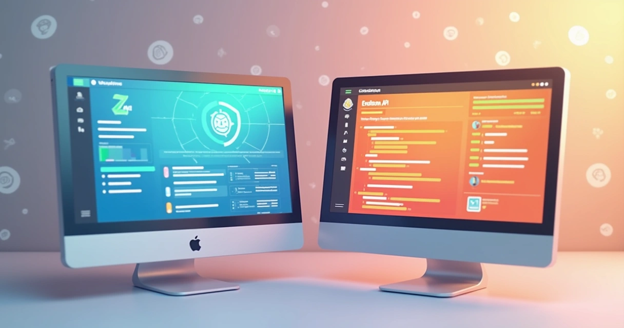 Telas exibindo painel de controle das APIs Z-api e Evolution lado a lado 