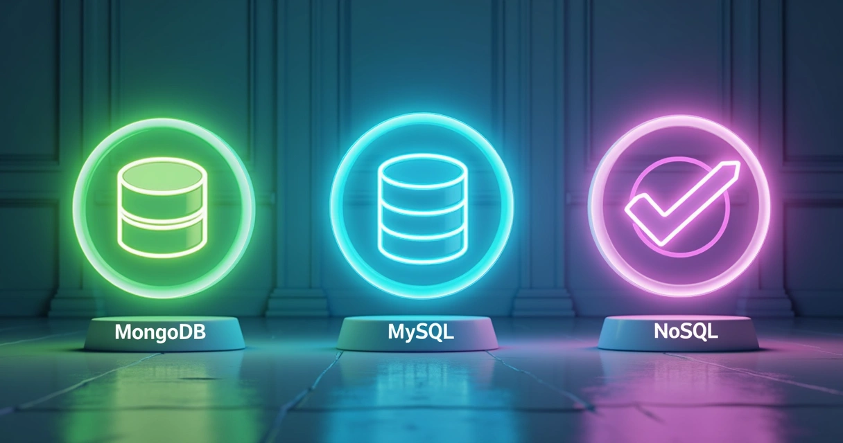 Bancos de dados representados lado a lado, destacando diferenças. 