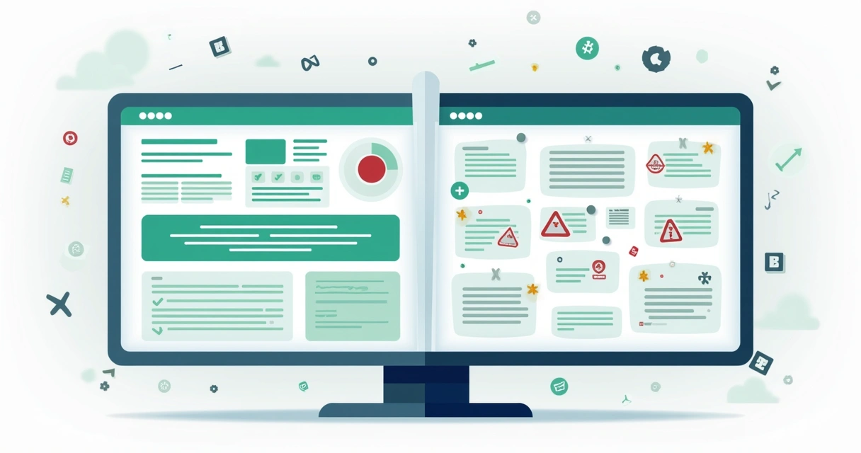 Painel mostrando comparação entre base de dados limpa e outra desatualizada 