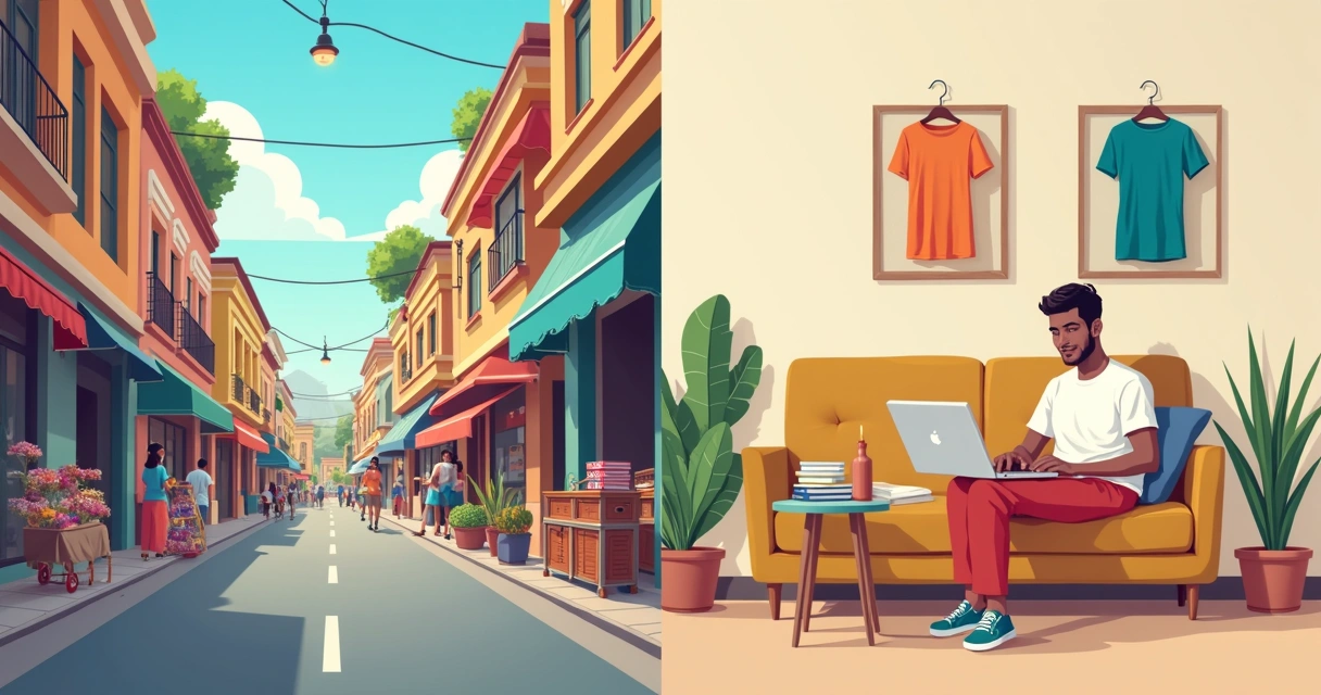 Comparação entre comprar Bom Retiro er online