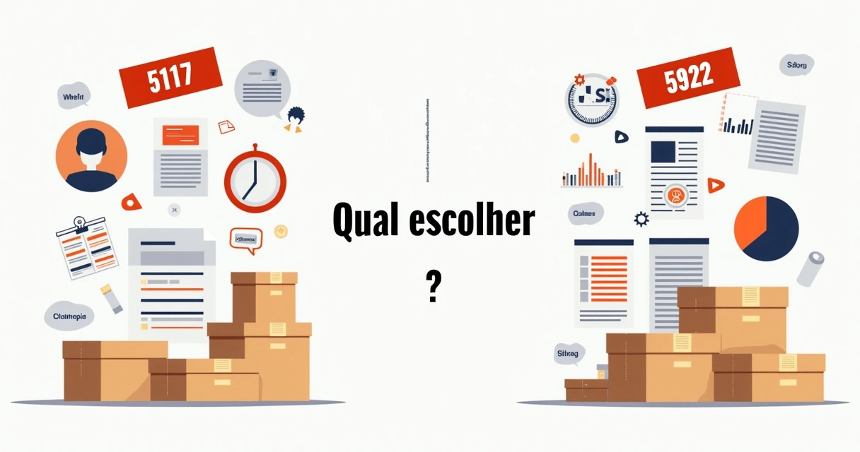 Infográfico comparando CFOP 5117 e 5922 lado a lado 