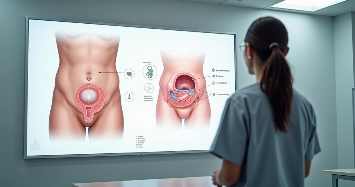 Comparação visual entre cirurgia aberta e videolaparoscópica para hérnia abdominal em painel médico moderno 