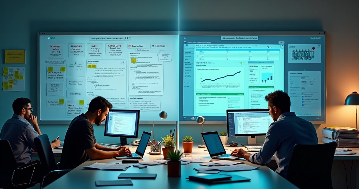 Comparação visual entre construir solução fiscal do zero e integrar API pronta 