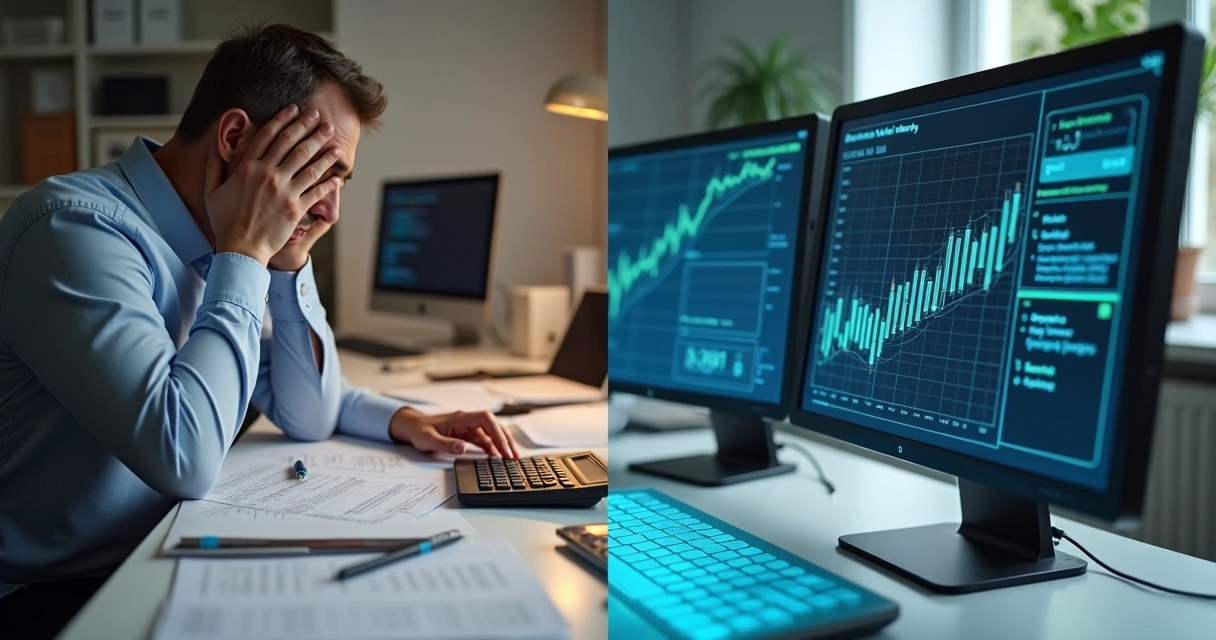 Comparação visual entre o processo manual e o uso de API em compliance fiscal 