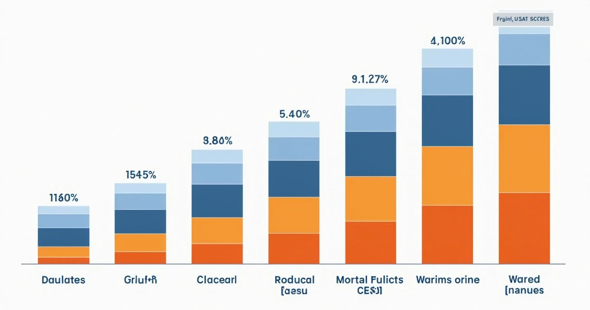 Gráfico colorido de barras comparando diferentes índices CSAT entre setores 
