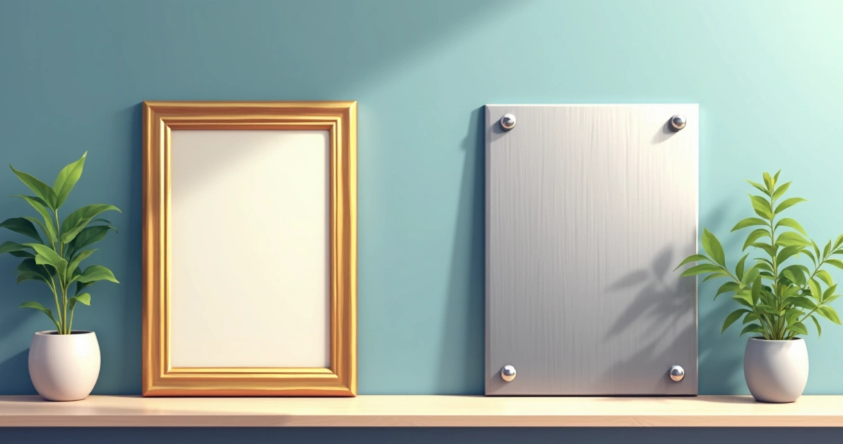 Comparação visual entre diploma metalizado e diploma em aço inox