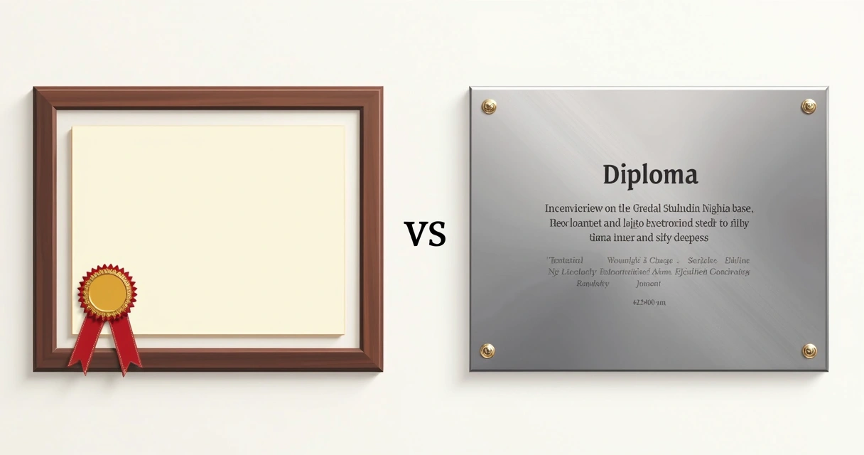 Comparação entre diploma tradicional papel e diploma moderno aço inox 