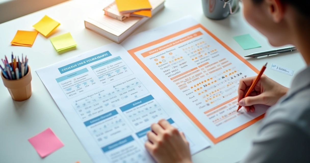 Comparação lado a lado de duas pesquisas de satisfação com cores e formatos diferentes 