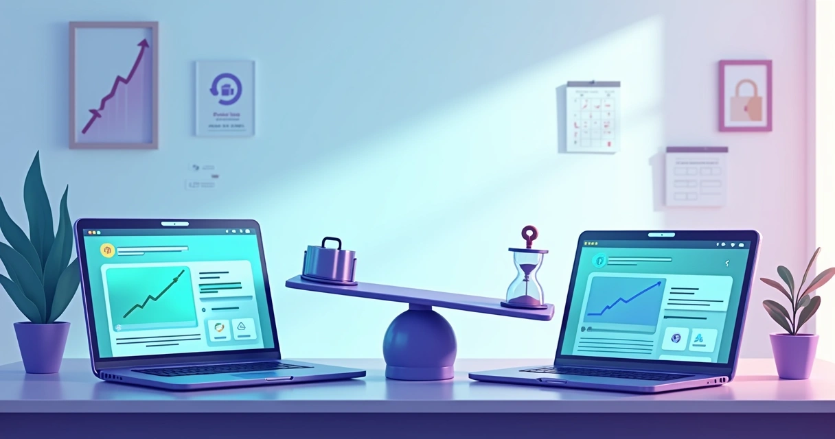 Comparação visual entre criador de landing pages GreatPages e RD Station em estilo corporativo flat 