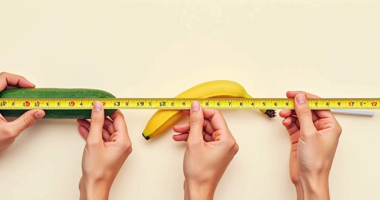 Ilustração comparando circunferência peniana com fita métrica
