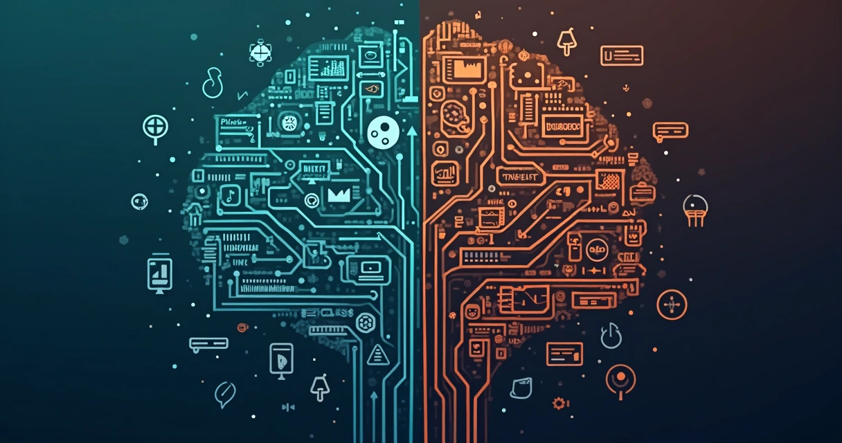 Comparação visual entre IA generativa e LLM 