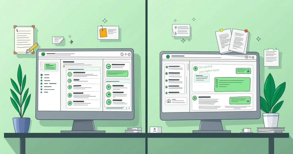 Comparação visual entre integração oficial e não oficial do WhatsApp 