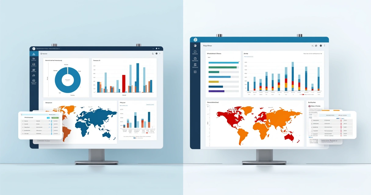 Comparação das interfaces visuais do Power BI e Tableau. 