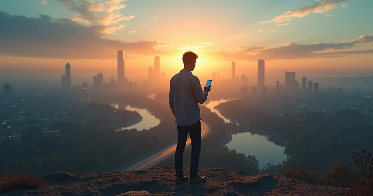 Pessoa em encruzilhada com vários caminhos comparando jornadas de vida 