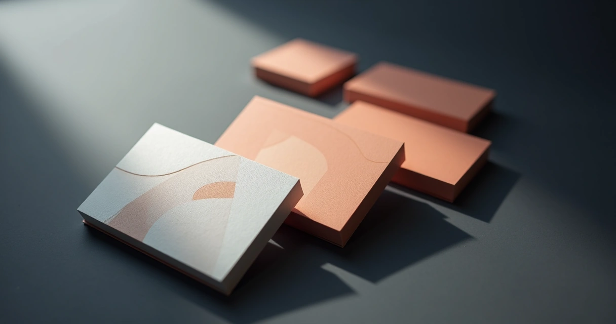 Cartões com metade laminada e metade com verniz brilho em fundo escuro 