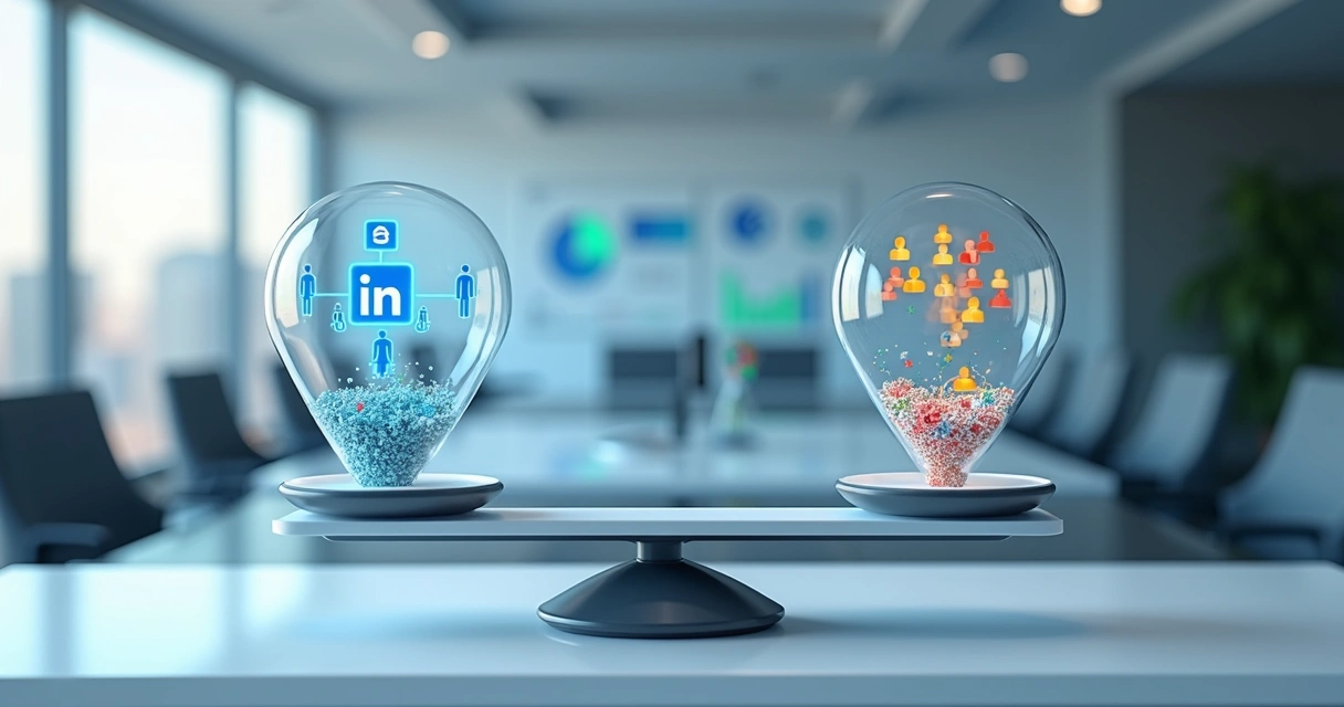 Balanca digital com LinkedIn e Google e leads caindo em funis 