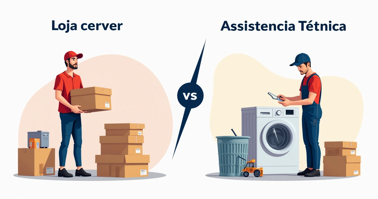 Comparação entre loja e técnico em quadro branco 