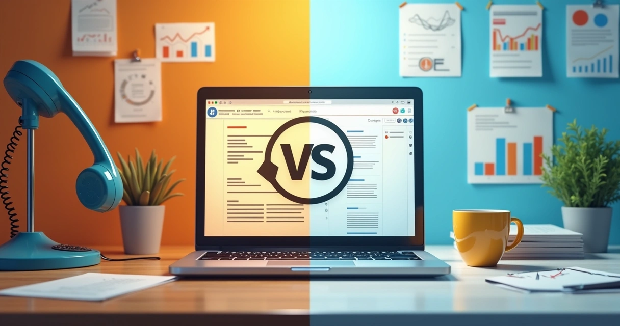 Comparação visual de estratégias de inbound marketing e marketing tradicional 