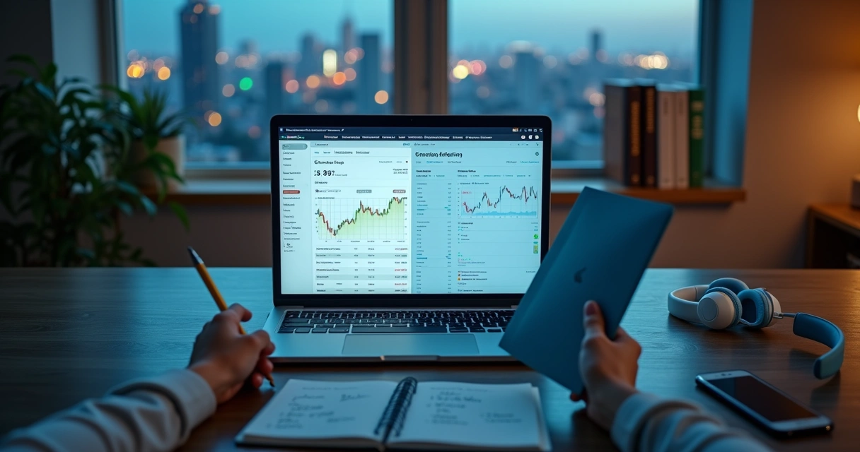 Trader compara duas mentorias de trading em tela dividida com Brasil e mundo 