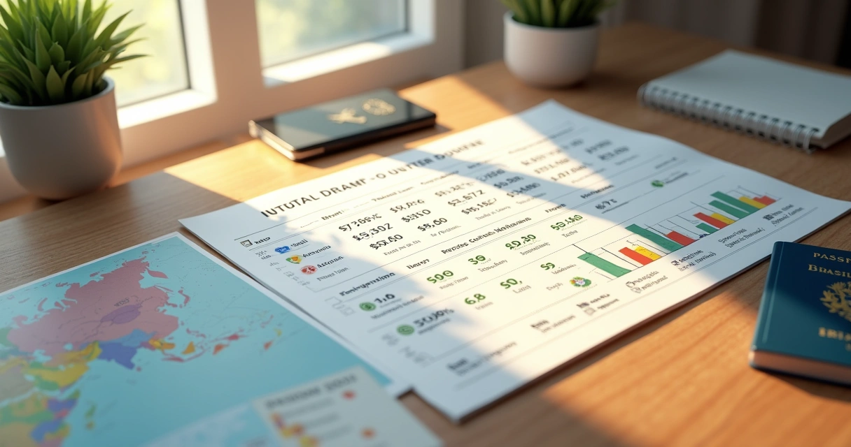Tabela comparando custo de vida, salário e índices de qualidade entre 4 países possíveis para brasileiros 