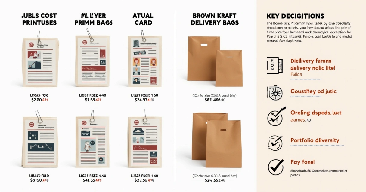Gráfico de comparação de custo unitário de panfletos e sacolas kraft entre três gráficas online 